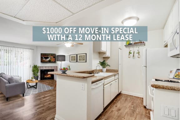 $1000 off move in specials with a 12 month lease