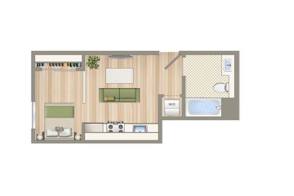 B Floor Plan at Seventh West Apartments, Santa Monica, CA 90401