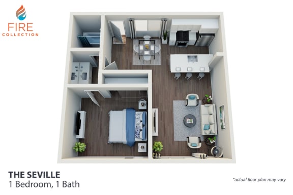 Floor Plan  1 Bedroom, 1 Bath