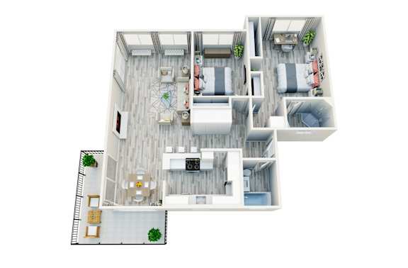 a floor plan of a house with a bedroom and a living room