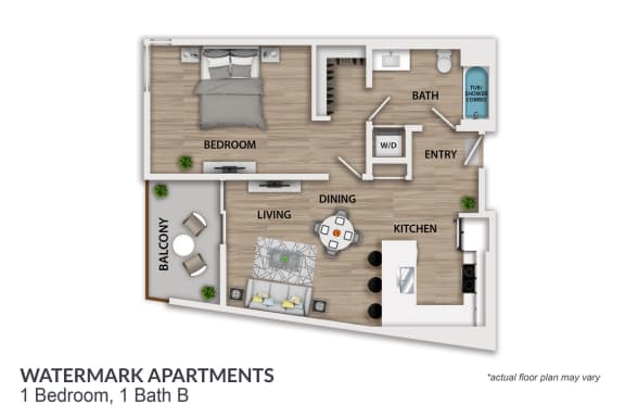 the?? floor plan  watermark apartments  1 bedroom 1 bath