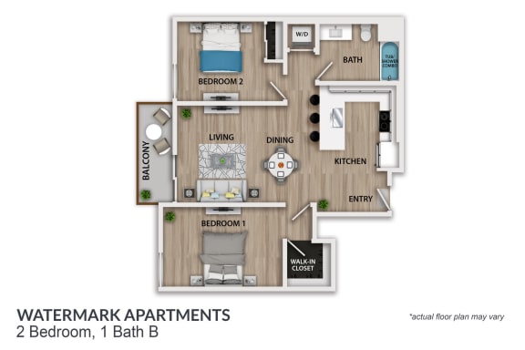 the watermark apartments floor plans 2 bedroom 1 bath b