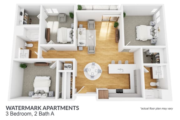 3 bedroom floor plan  the residences at