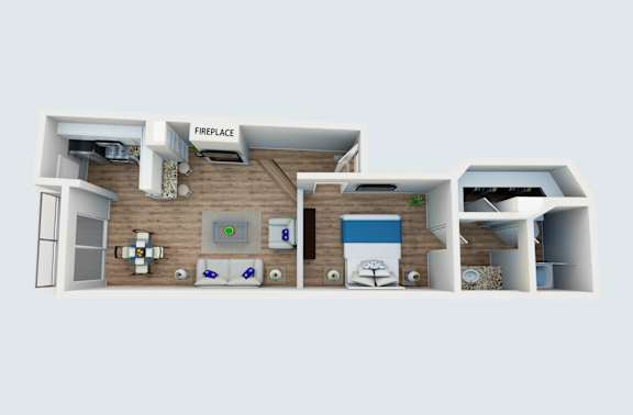Floor Plan  a floor plan of a house with a bedroom and a living room