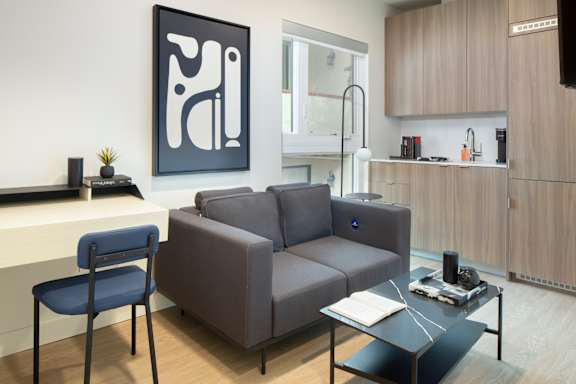 Modern Living Room at The Aster, Los Angeles, 90024