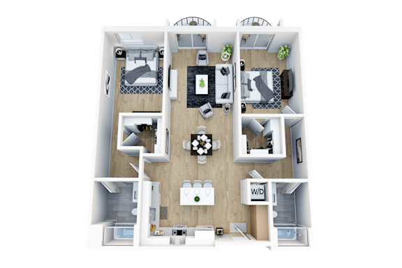 Floor Plan  2 Bedroom, 2 Bath