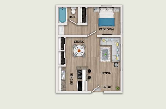 A diagram of a house layout with labeled rooms.