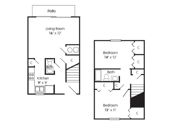 Two Bedroom Townhome Indianapolis IN Apartment