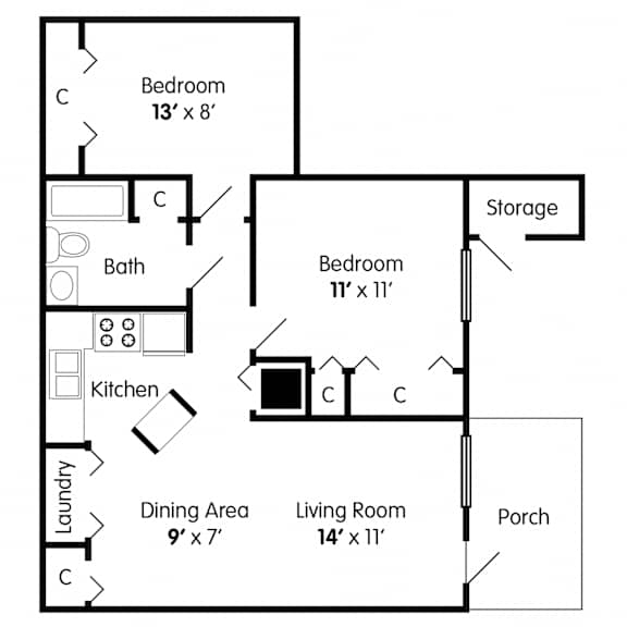 2 Bedroom Apartment on Mann Rd Indianapolis