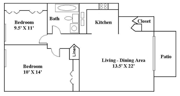 2 Bedroom 1 Bathroom