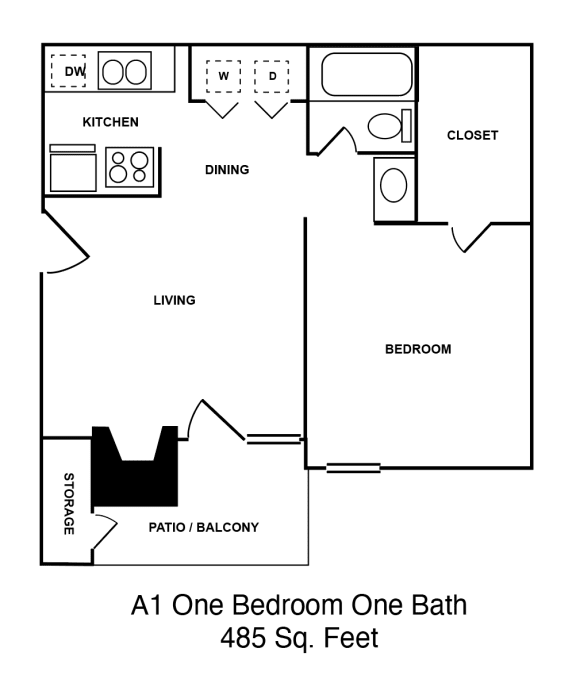 A1 1 Bedroom 1 bathroom