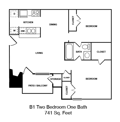 a floor plan of townhouse apartments with bedrooms and baths and a living room