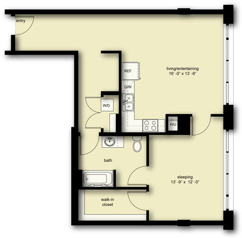 B1 Floor Plan at Stadium Place, Washington