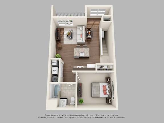 1 Bed Floorplan at Iroquois Village, Niskayuna, 12309