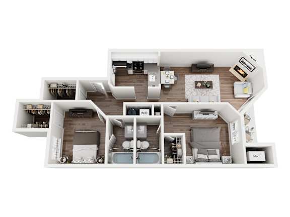 Floor Plan  Manchester Lower floorplan at Heather Ridge Apartments, Michigan, 48185