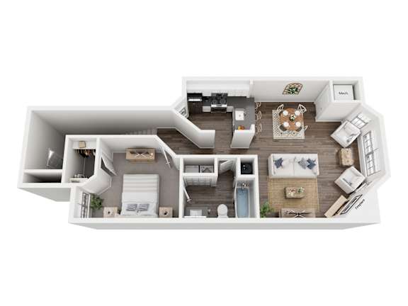 Floor Plan  Kensington II Upper Floorplan at Hidden Lakes Apartments, Clarkston, Michigan