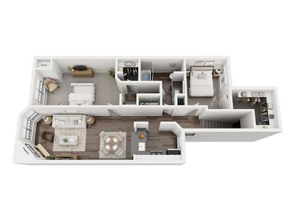 Langley II Upper Floorplan at Woodland Meadows, Clinton Township, 48035
