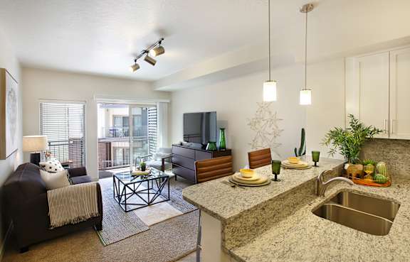 Living and kitchen at Liberty Blvd Apartments - Saltlake City, UT Apartments, Saltlake City