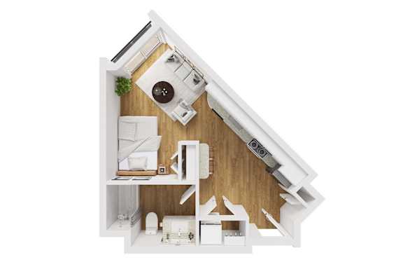Floor Plan  1 bedroom 1 bath 3D floorplan at Liberty Blvd Apartments, Utah