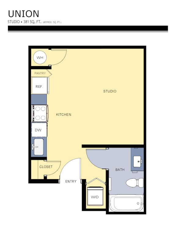 Studio 1 bath A at Liberty Square Apartments - Saltlake City, UT Apartments, Saltlake City