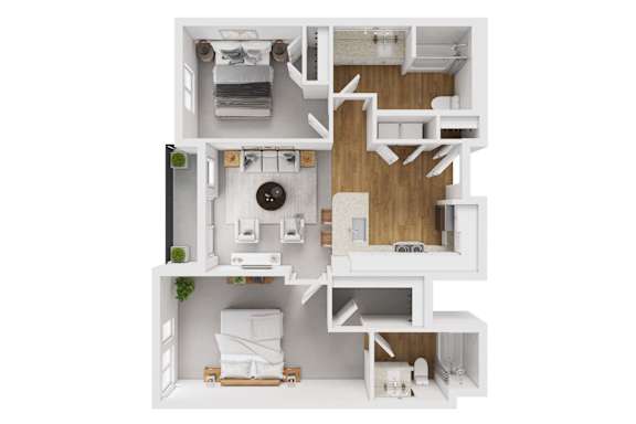 Floor Plan  2 bed 2 bathroom floorplan at Liberty Blvd Apartments, Salt Lake City, Utah