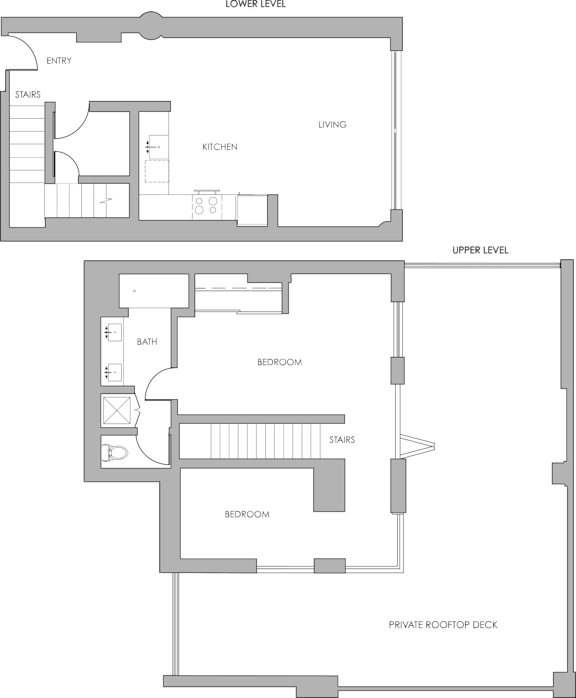 a floor plan of two different layouts of a house