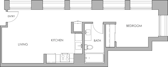 PH5 Studio Floorplan at Garment Lofts Apartments, California