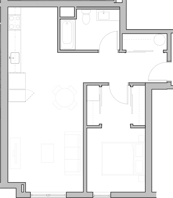 A black and white image of a floor plan for a house.