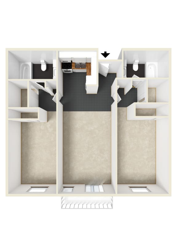 3 CV 2x2 3D Floorplan_Unfurnished