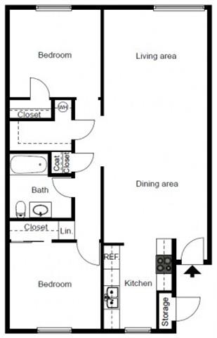this is a diagram of the floor plan of a small house