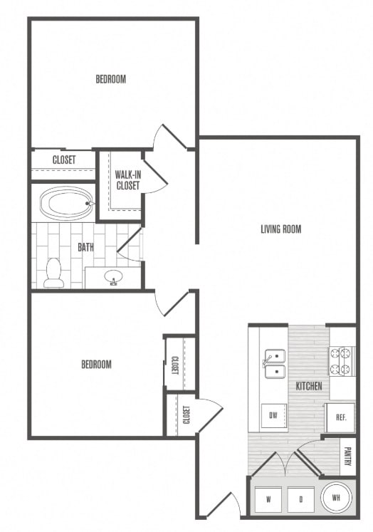 A black and white image of a floor plan for a home.