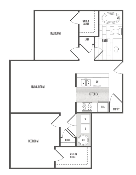 A black and white image of a floor plan for a house.