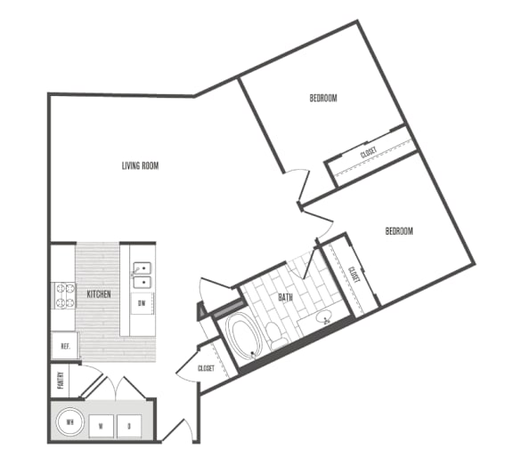 A black and white image of a house floor plan.
