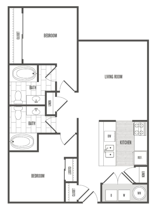 A black and white image of a floor plan for a house.