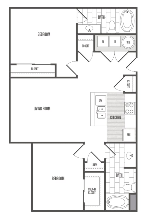 A black and white image of a floor plan for a house.