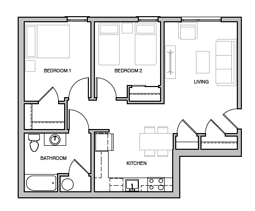 bedroom floor plan an in 2d