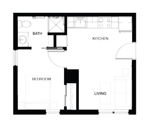 Floor Plan Herndon: 1x1