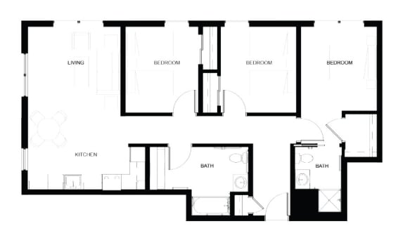 a floor plan of a house with different floors and rooms