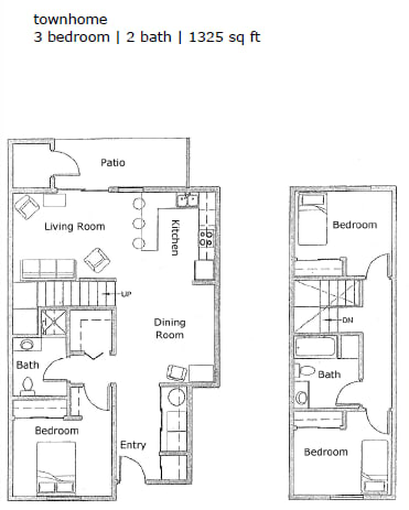 Prairie View_Floorplan 3x2 Townhome