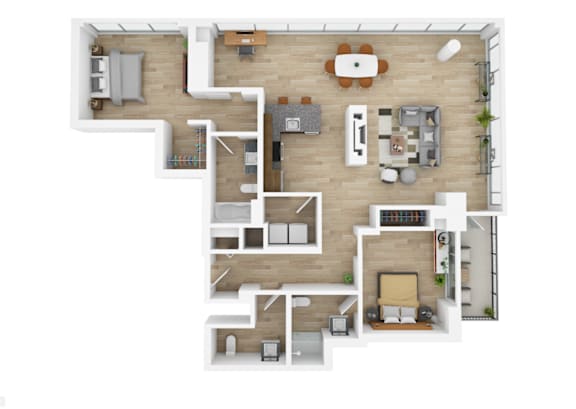 a floor plan of a house with a bedroom and a living room