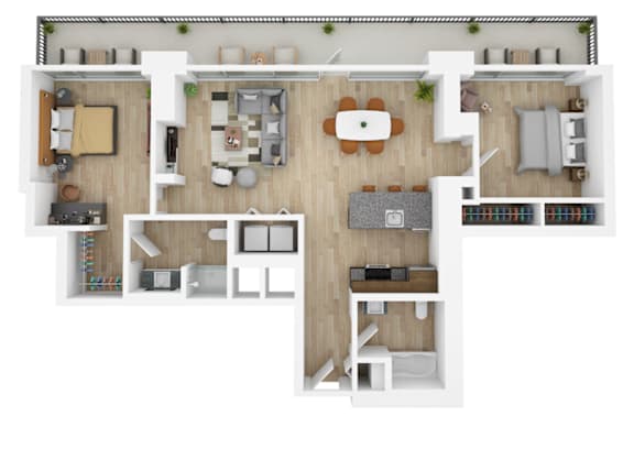 a floor plan of a house with a bedroom and a living room