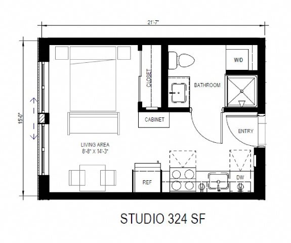 a floor plan of a small studio apartment