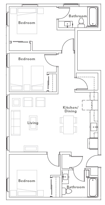 Viewfinder Apartments_Floorplan_ 3 Bedroom A