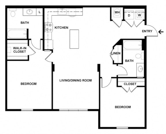 two bedroom two bath apartment