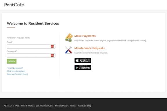 the online resident portal at The Oasis Daytona Apartments