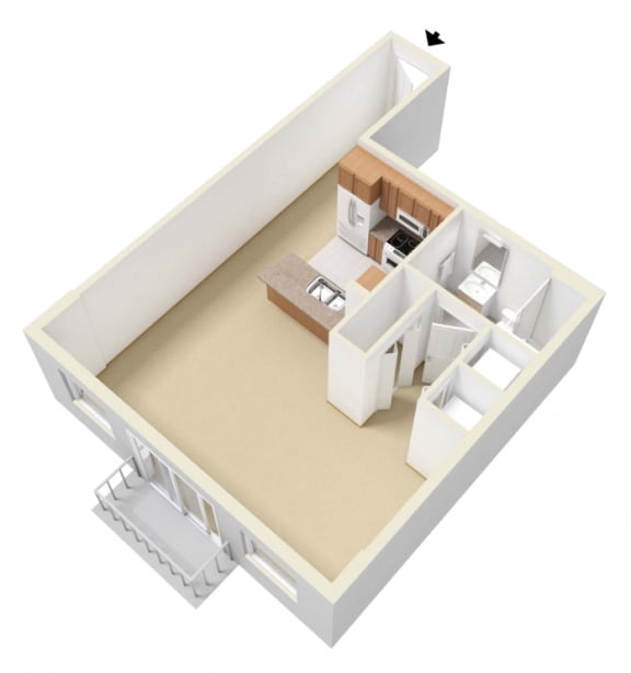 studio floor plan at Progresso Point Apartments