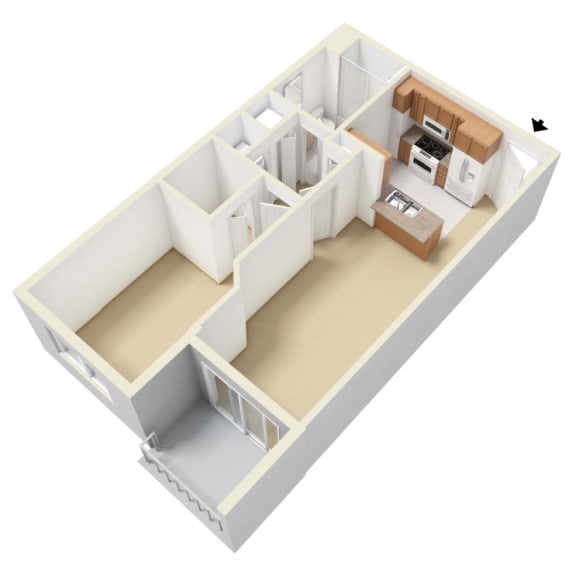 i bedroom floor plan at Progresso Point Apartments