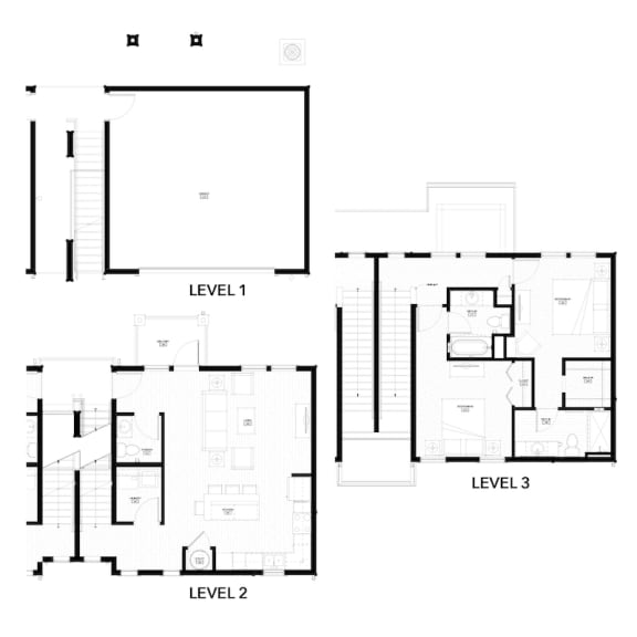 Unit B4 Carriage Home 2-bedroom, 2-bath 1,273 sqft floor plan at Canopy Park Apartments, Pelham Alabama