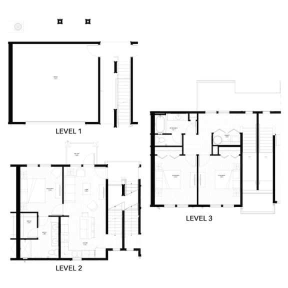 Unit C2 Carriage Home 3-bedroom, 2-bath 1,331 sqft floor plan at Canopy Park Apartments, Pelham, AL 35124