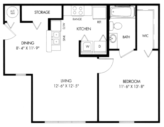 1x1 679 sqft - A3 Style C